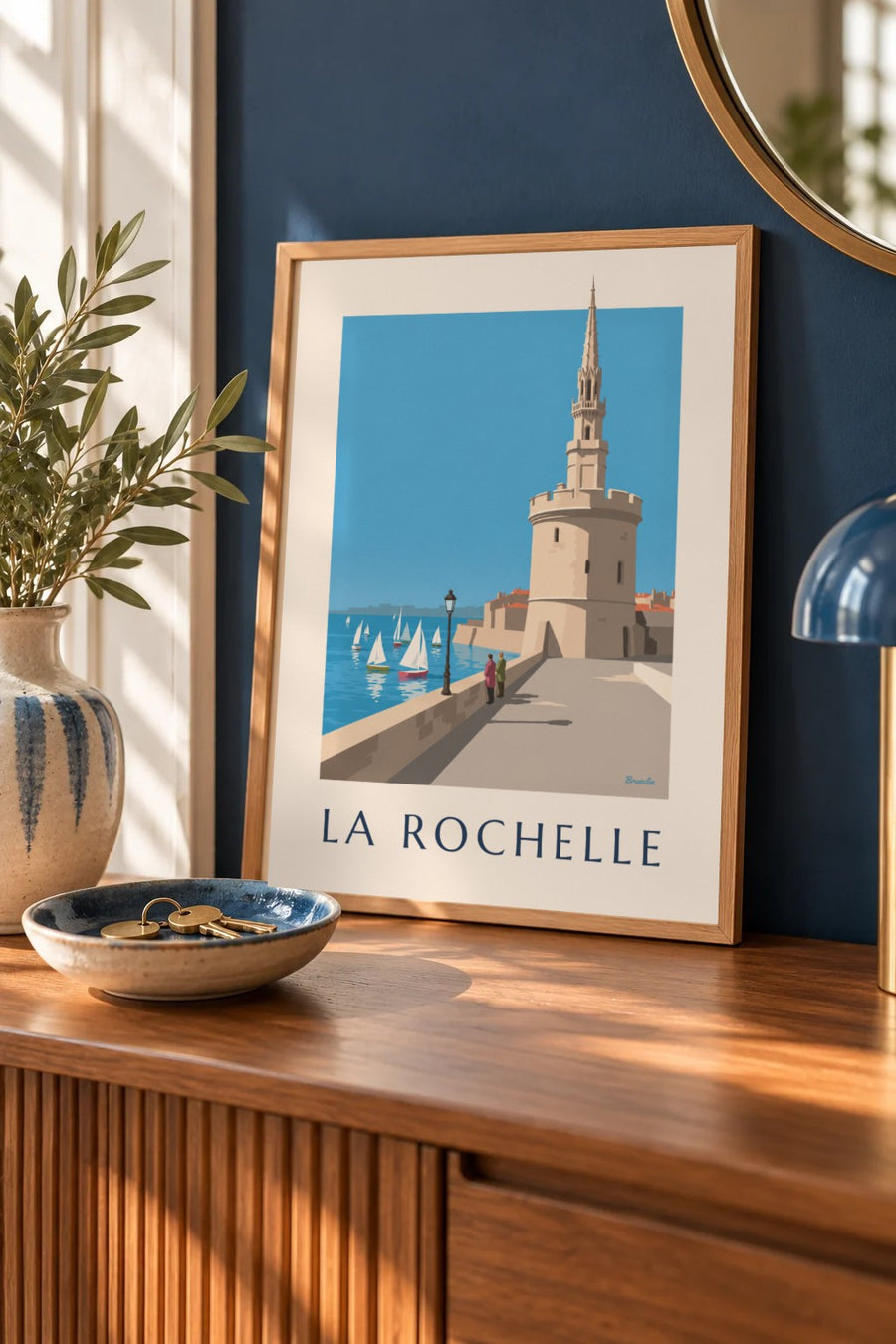 Poster Tour de la Lanterne in La Rochelle : kleines A4-Format, gerahmt