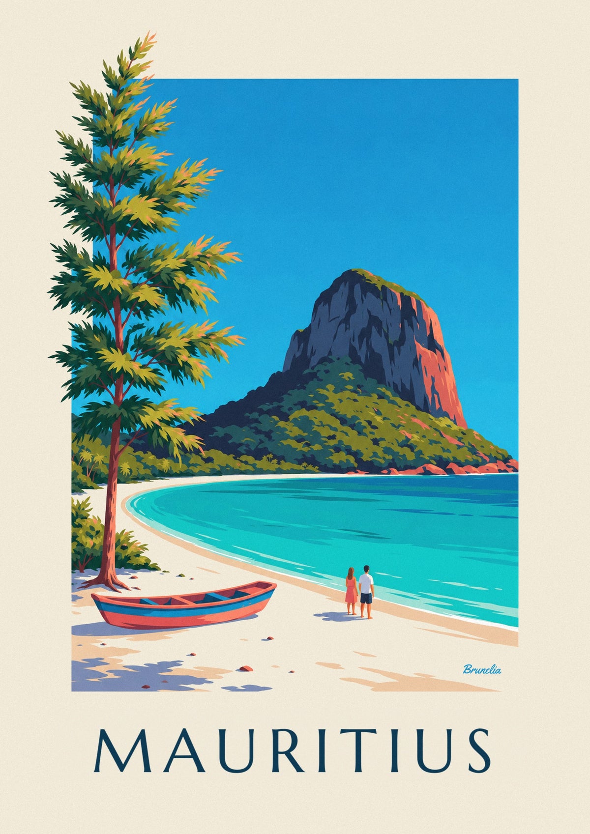 Affiche Morne Brabant et lagon de l'île Maurice