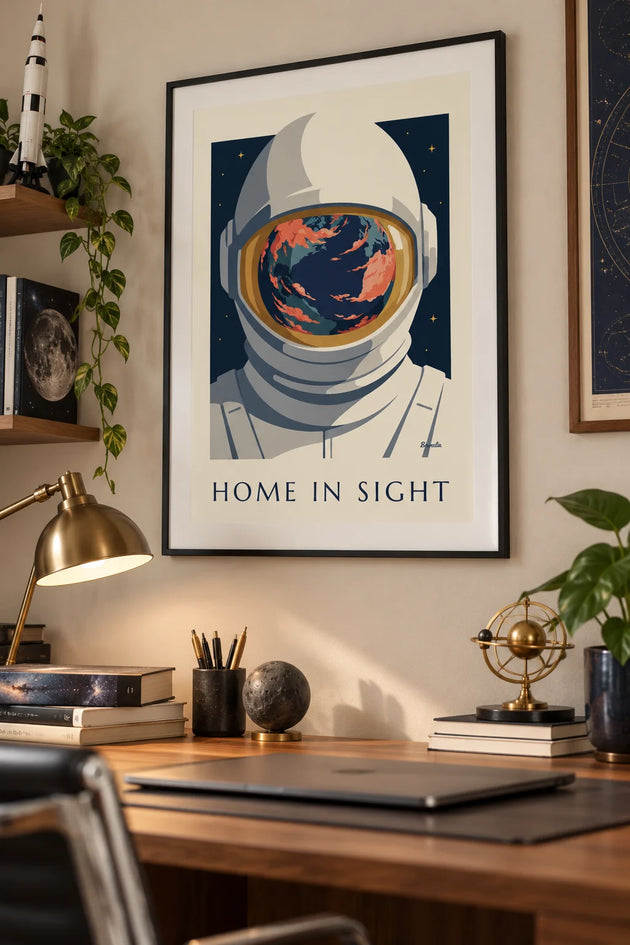 Affiche encadrée au mur dans un intérieur