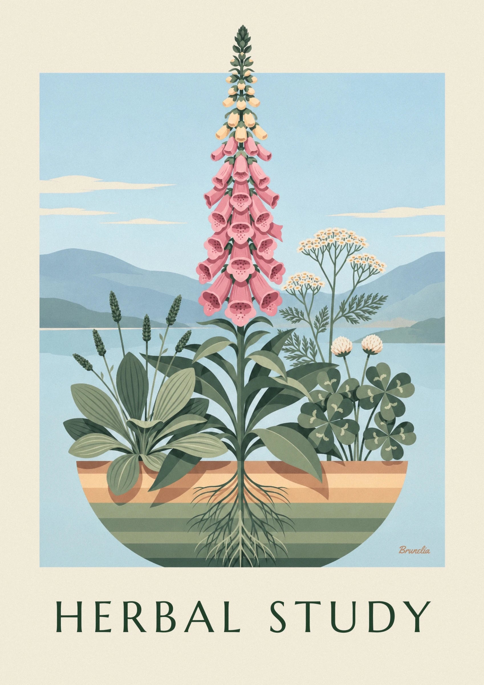 The pink foxglove bells with purple-speckled petals