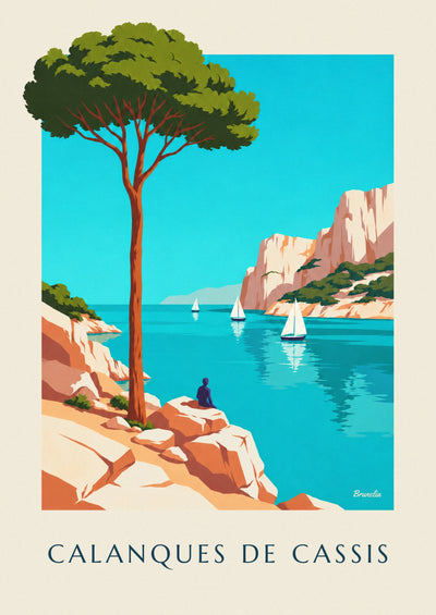 Affiche calanques de Cassis et eau turquoise : l'affiche entière
