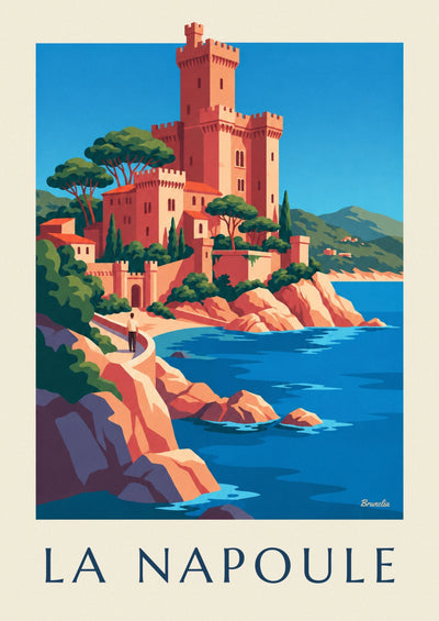 Poster castello della Napoule in riva al mare: il poster intero