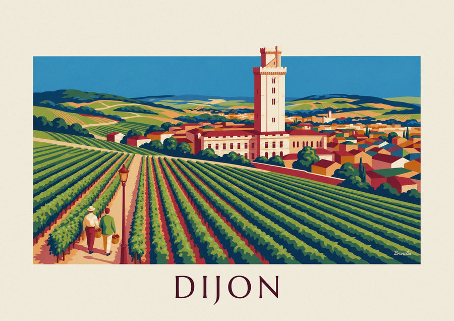 Poster Weinberge und Palais des Ducs in Dijon, Burgund