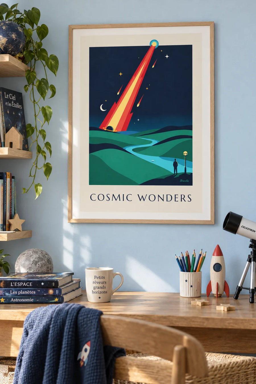 Poster cometa e meteoriti nel cosmo: incorniciato a parete