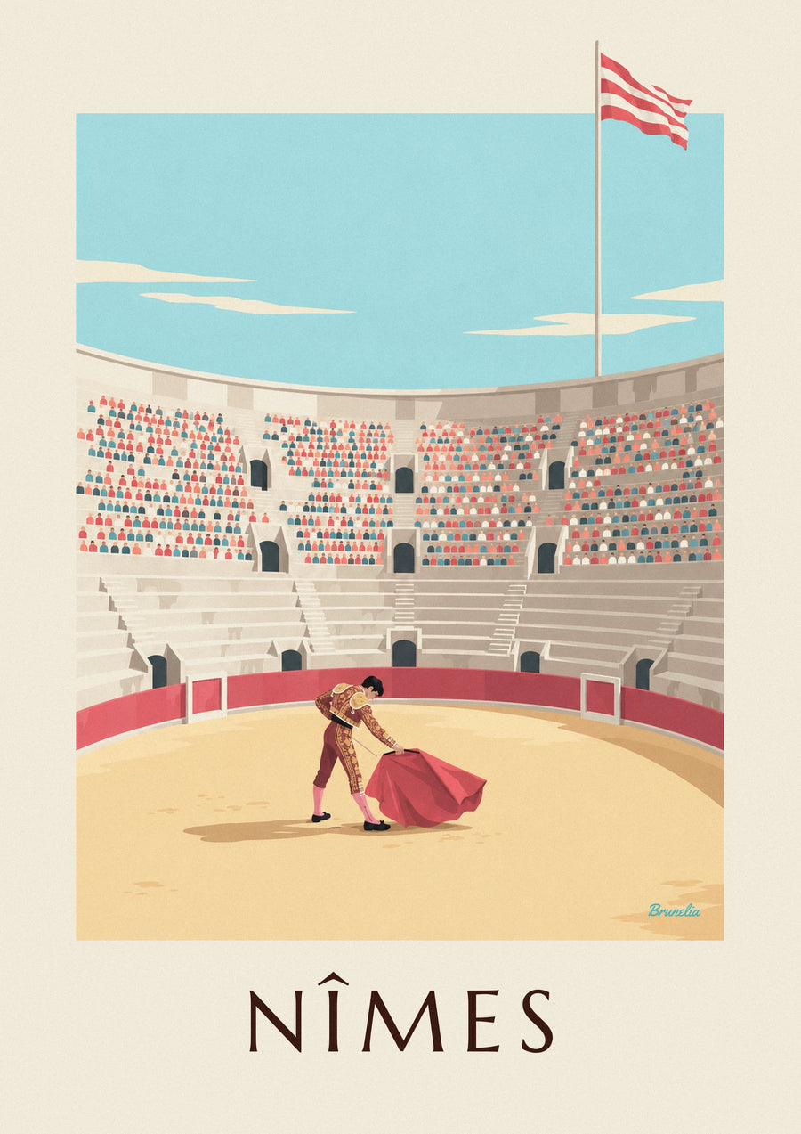 Poster féria di Nîmes, matador nell'arena romana
