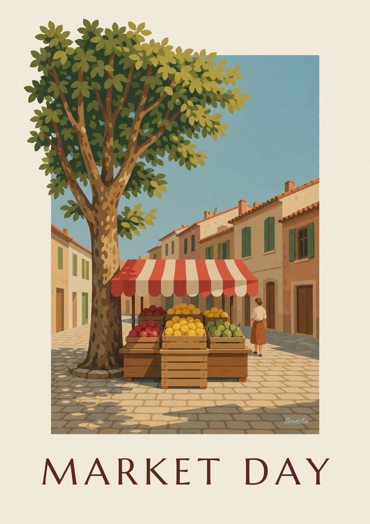 Poster cassetta di limoni su una bancarella del mercato