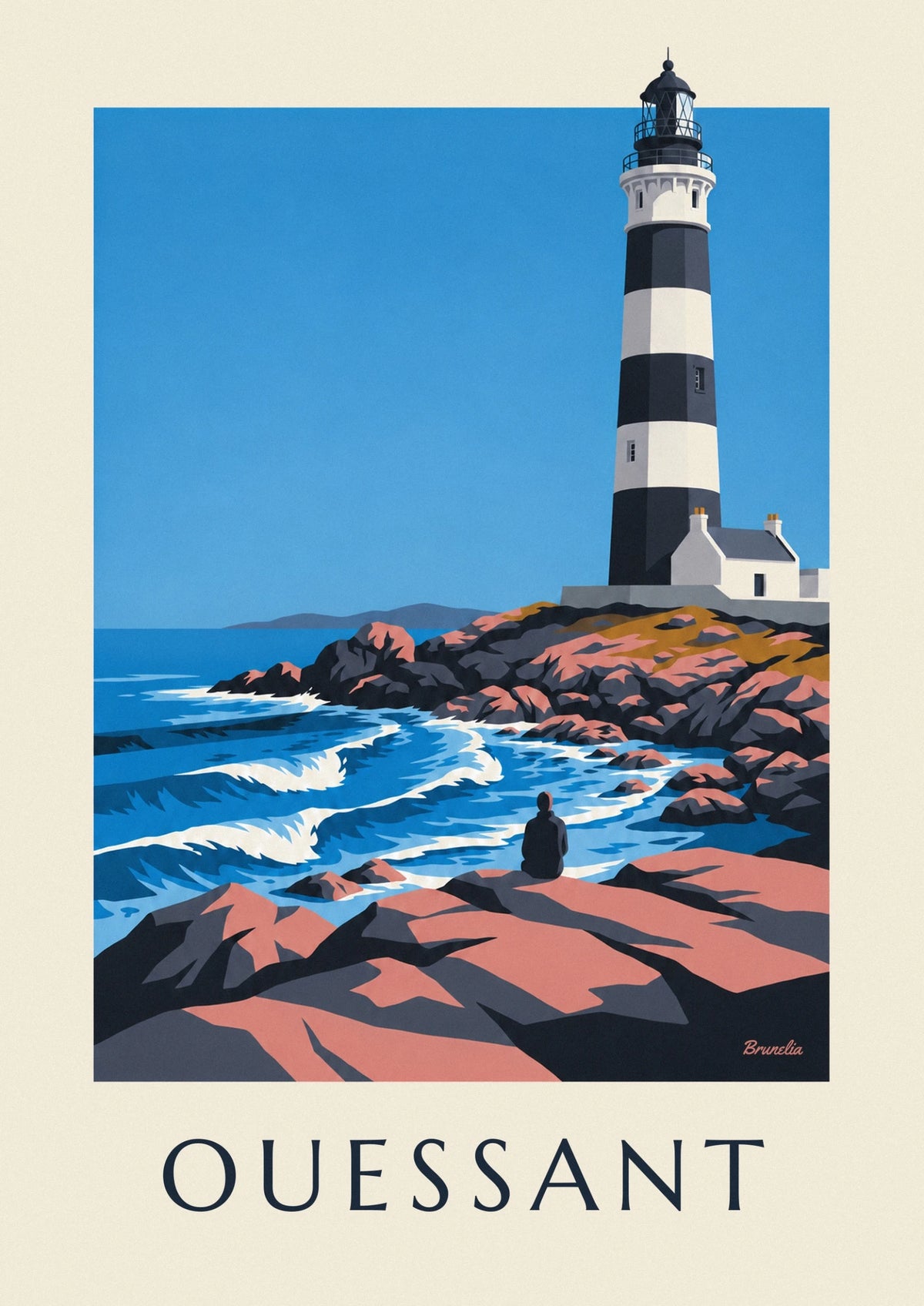 Créac’h lighthouse on Ouessant island poster