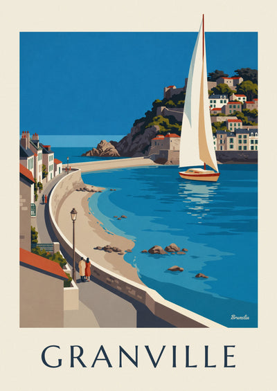 Granville seafront and Norman villas poster: the full poster