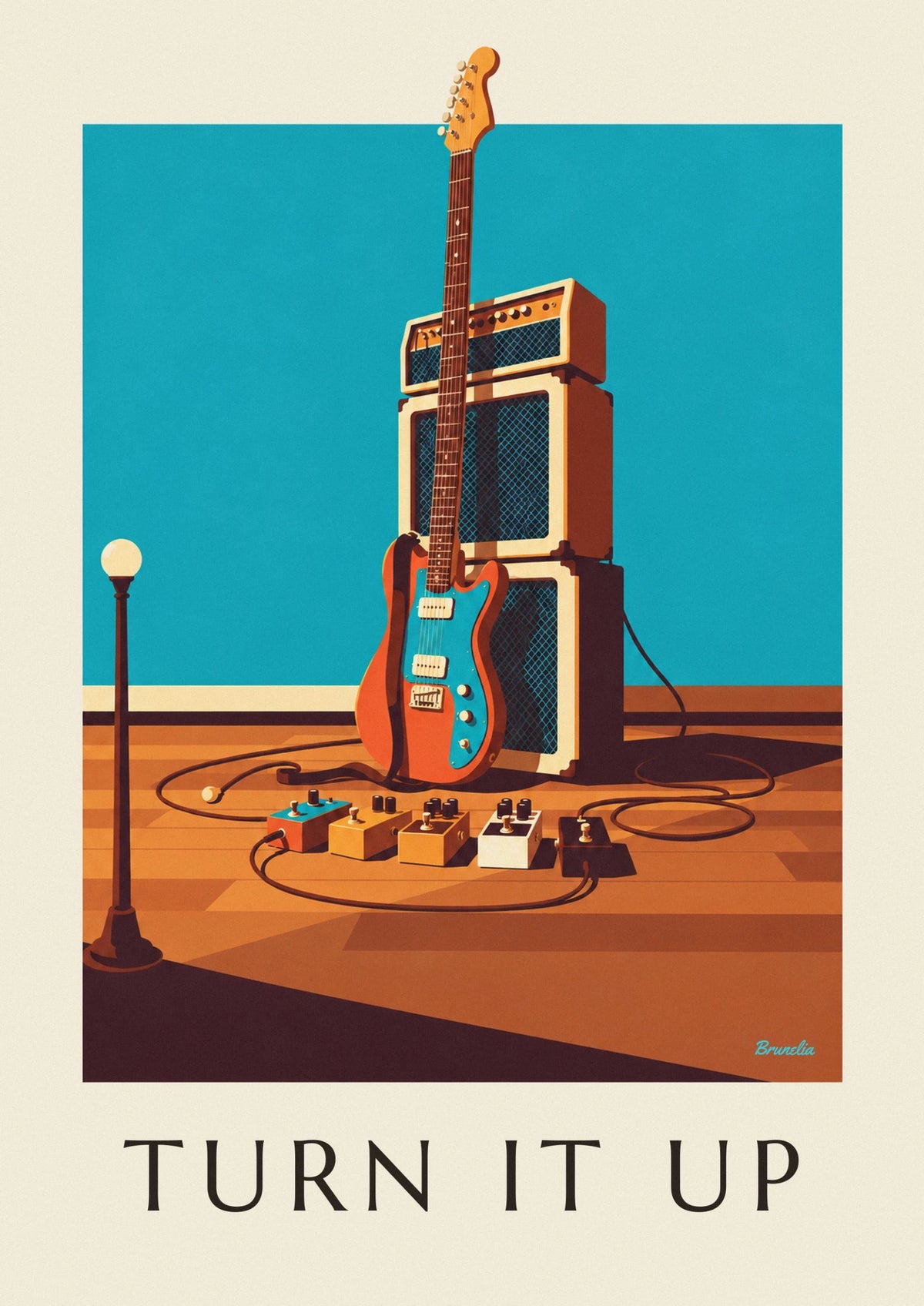 Affiche amplificateurs de guitare et pédales d'effet