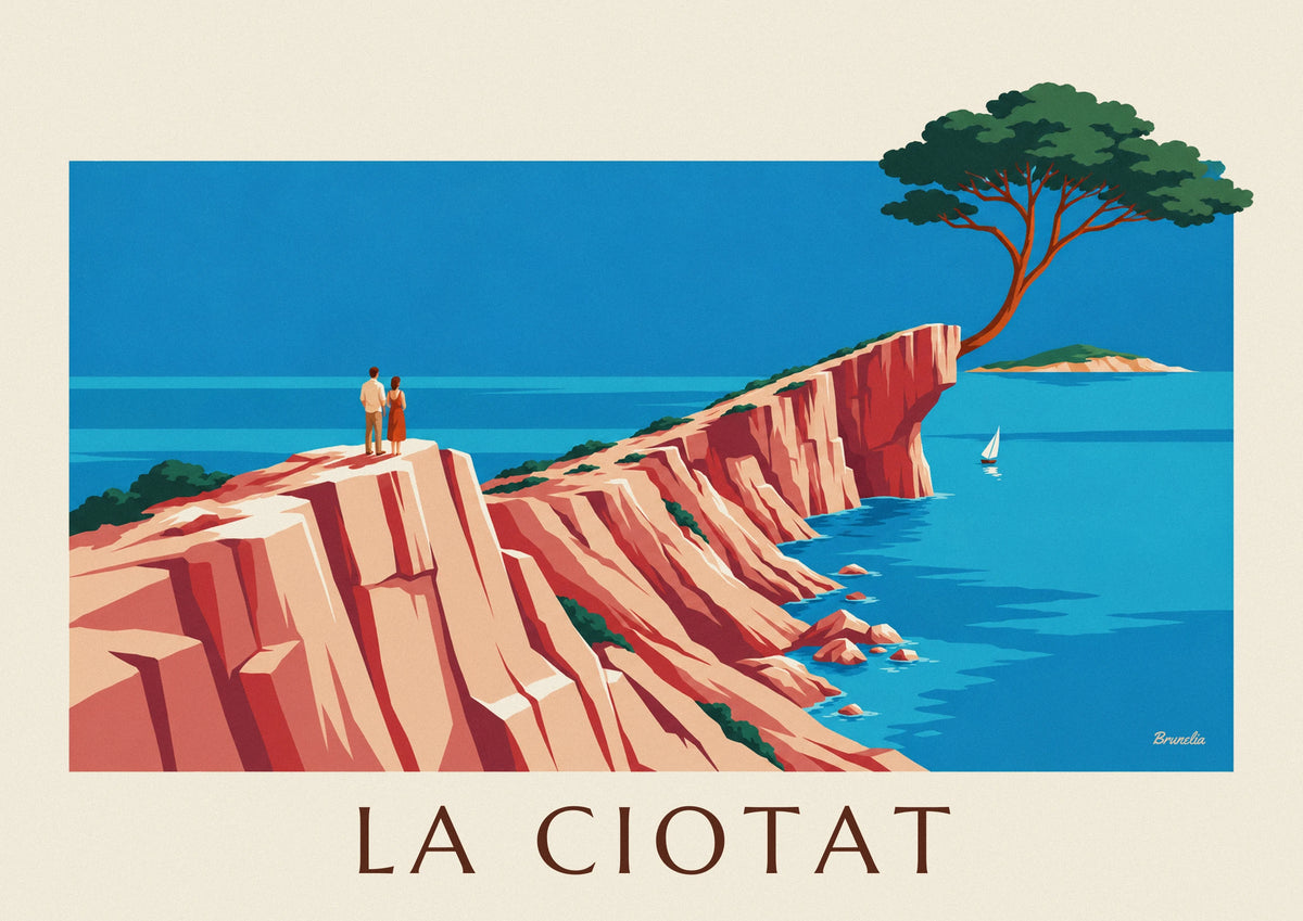 Poster scogliera del Bec de l'Aigle e Île Verte a La Ciotat