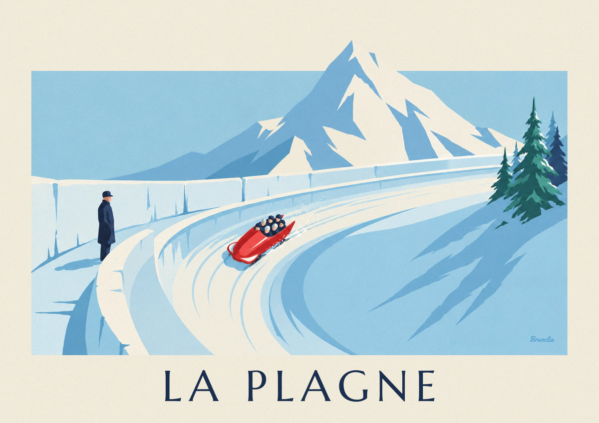 Affiche piste de bobsleigh olympique de La Plagne
