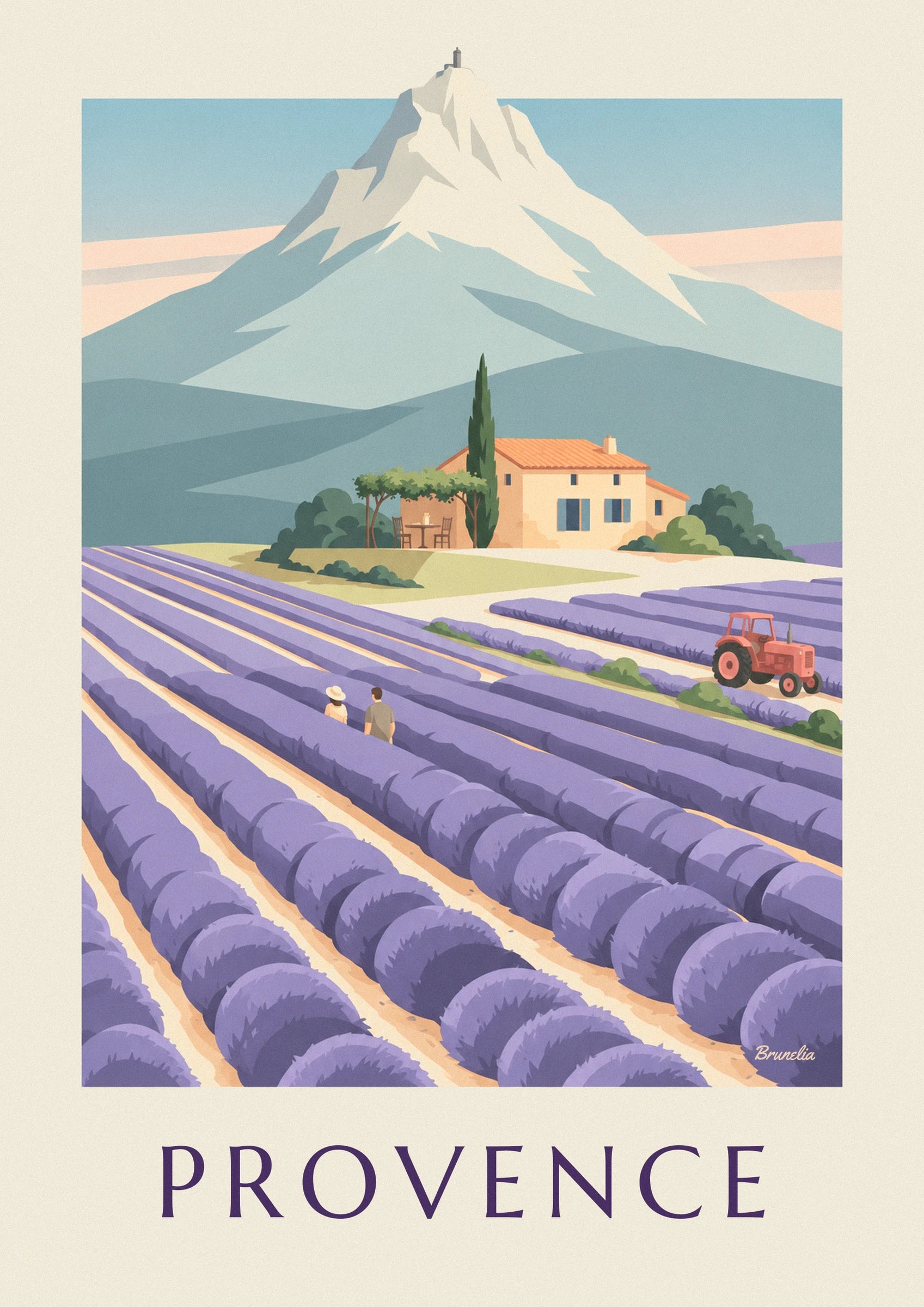 Le mas provençal aux volets bleus, avec son cyprès et sa table en terrasse