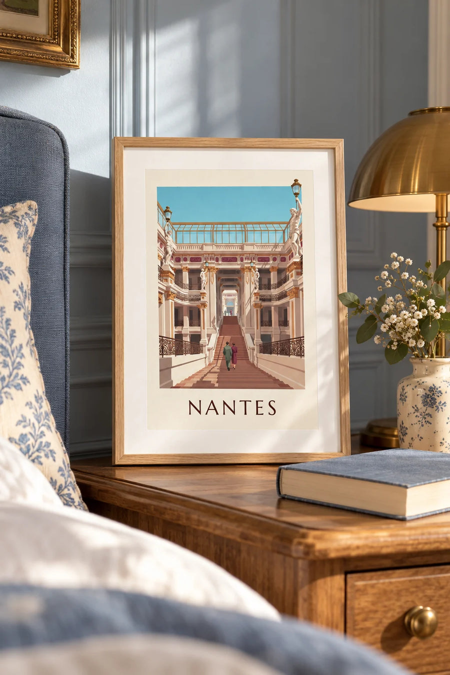 Poster del Passage Pommeraye e delle sue gallerie a Nantes: piccolo formato A4 con cornice
