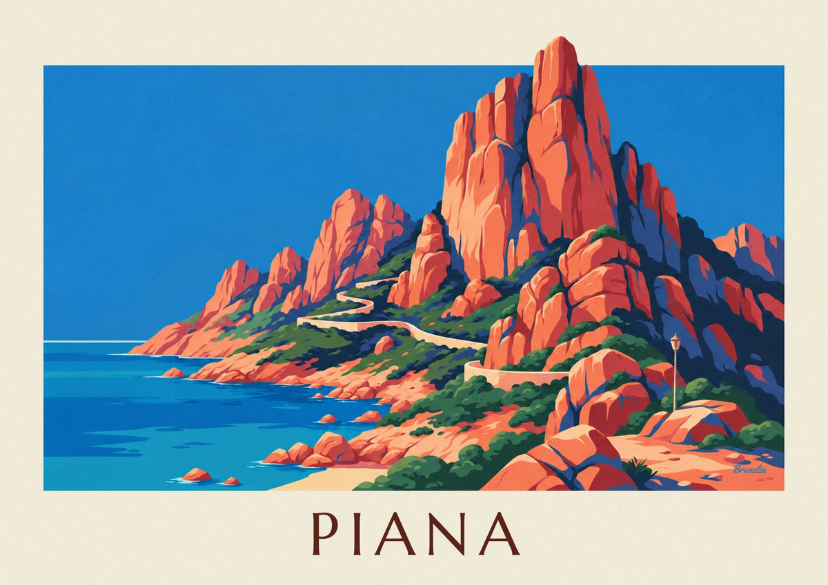 Calanques de Piana in Corsica above the Gulf of Porto poster