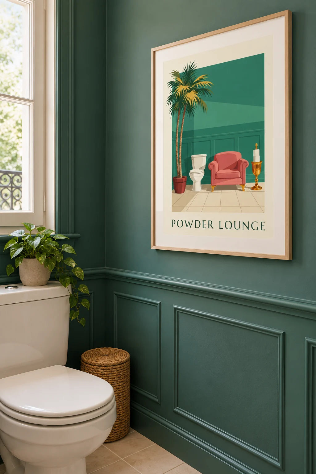 Toilette: ambientazione di Poster divertente bagno in stile lounge con carta igienica