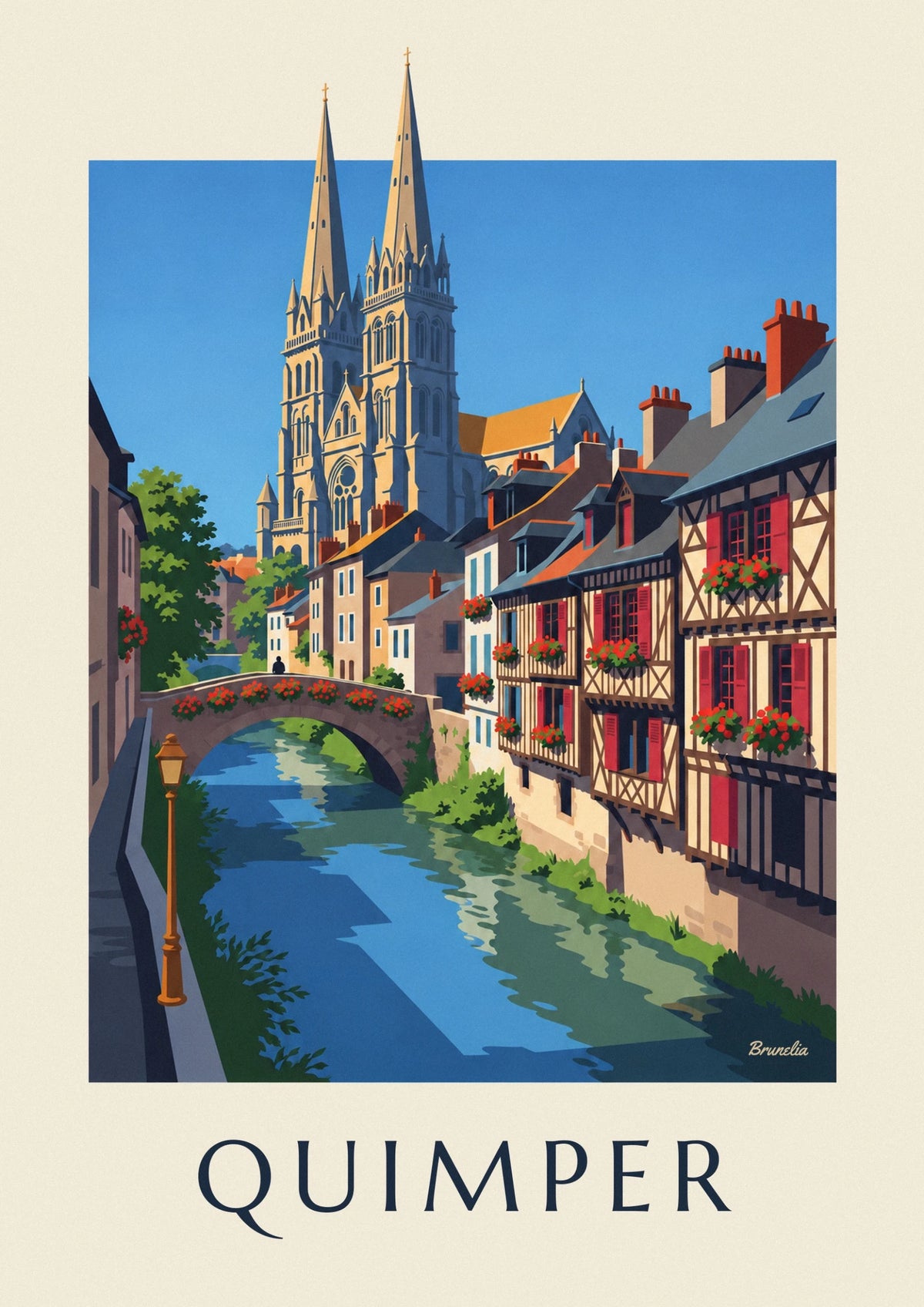 Quimper Saint-Corentin Cathedral and the Odet poster