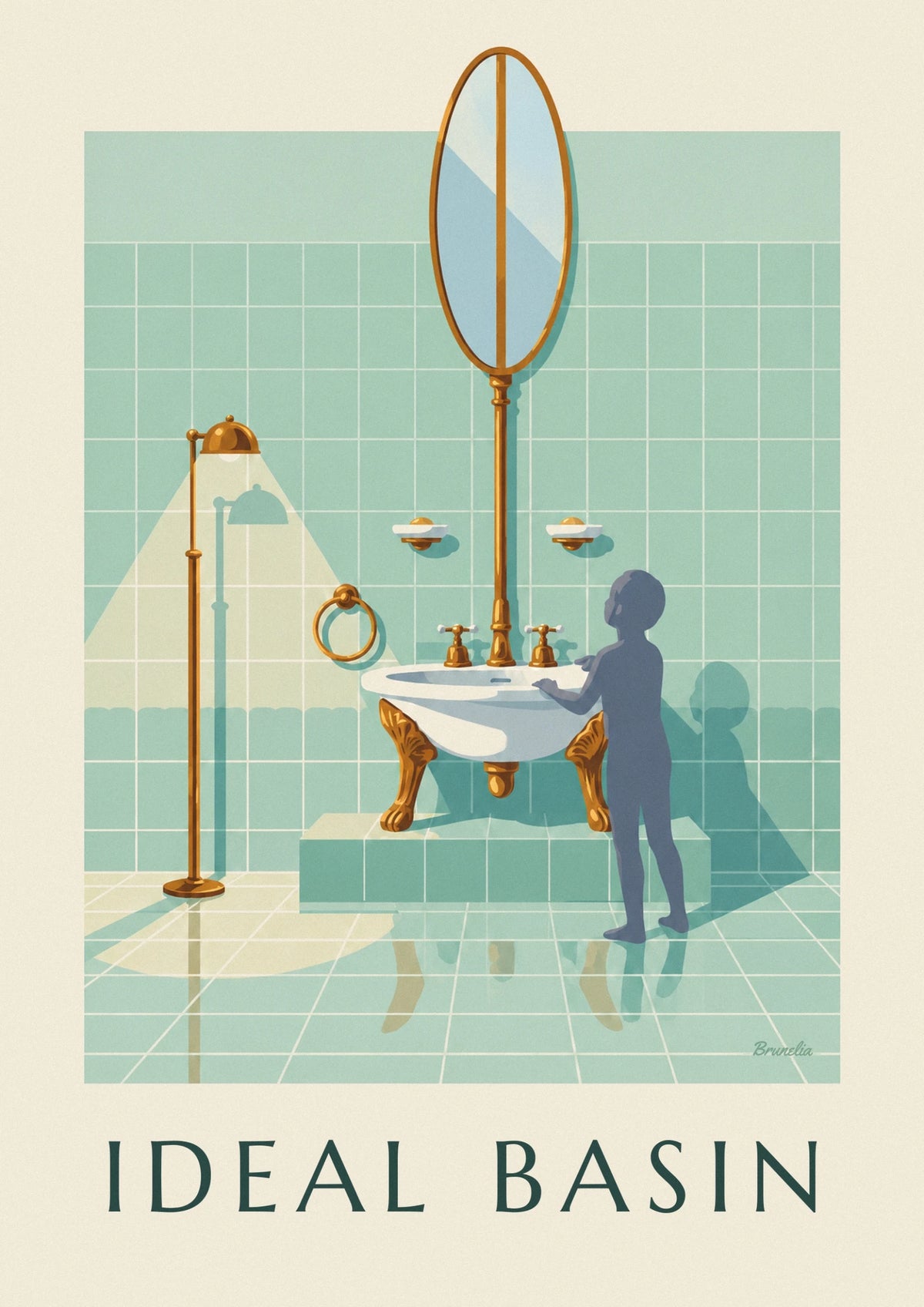 Porcelain pedestal basin bathroom poster