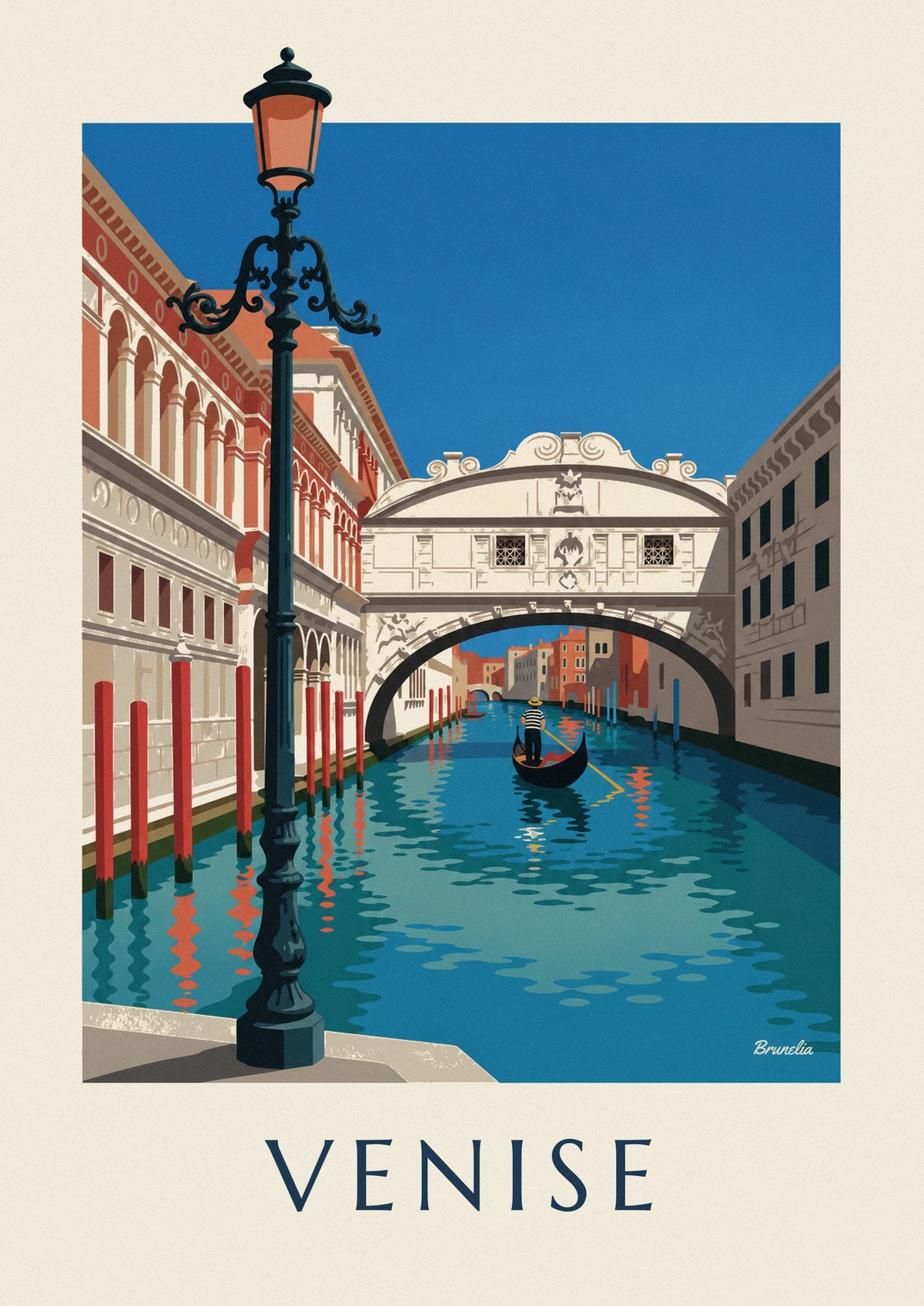 Poster Gondel unter der Seufzerbrücke in Venedig