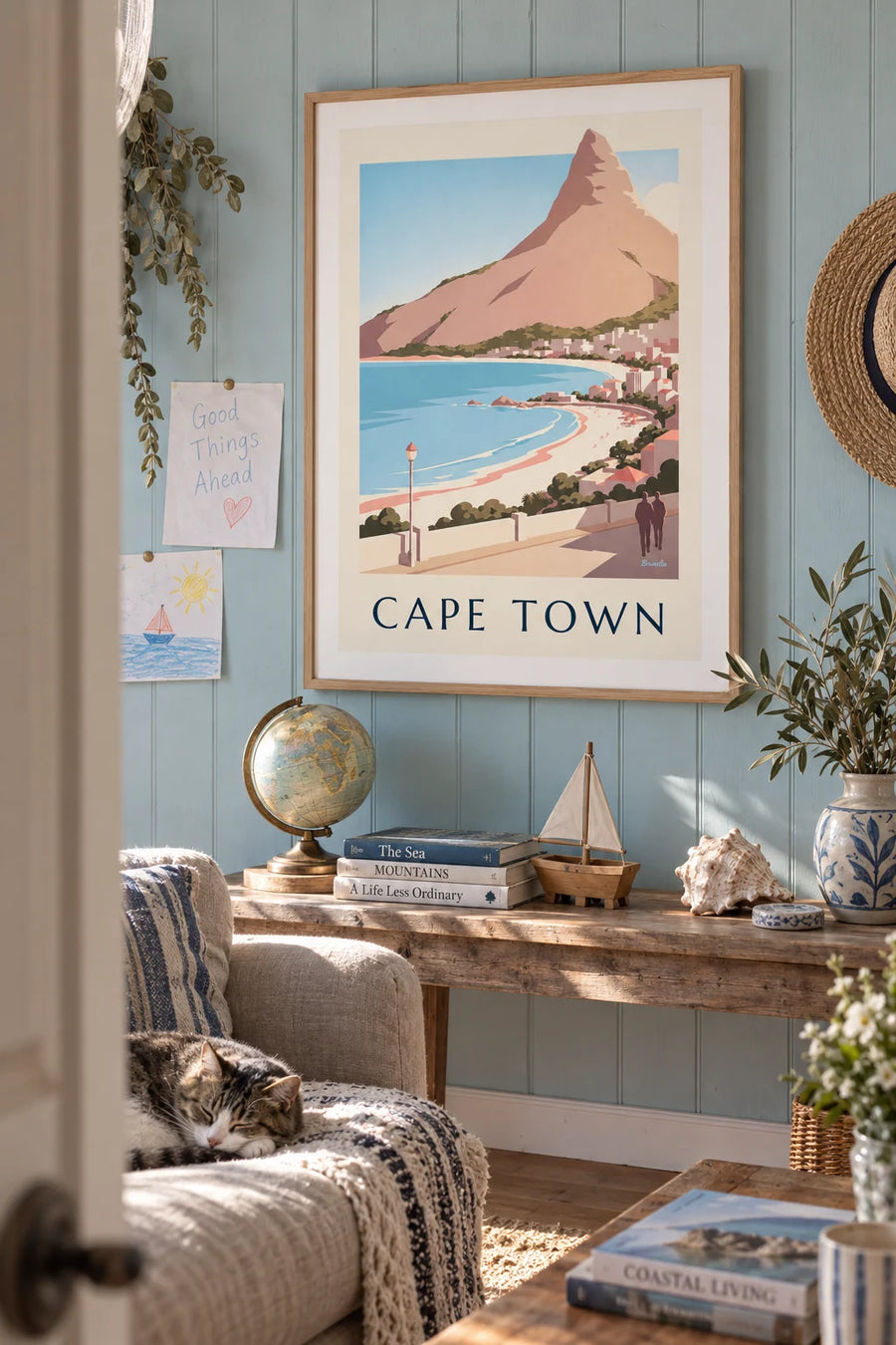 Affiche montagne de la Table et Lion's Head au Cap : encadrée au mur
